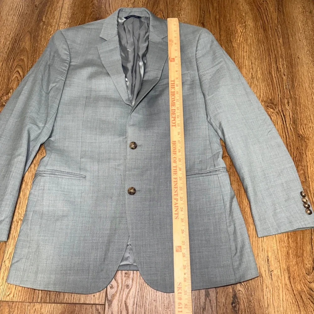 Ralph Lauren Slim Fit Mens 40L Gray 100% Wool Blazer Sport Coat 2-Button